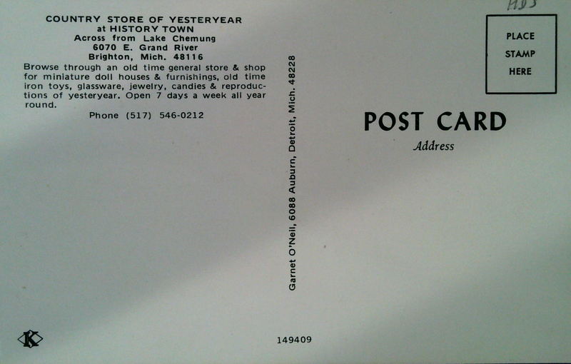 Country Store of Yesteryear (History Town) - Old Postcard (newer photo)